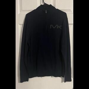 Michael Kors Men’s Large Navy Quarter Zip Long Sleeve Knit Light Sweater Shirt
